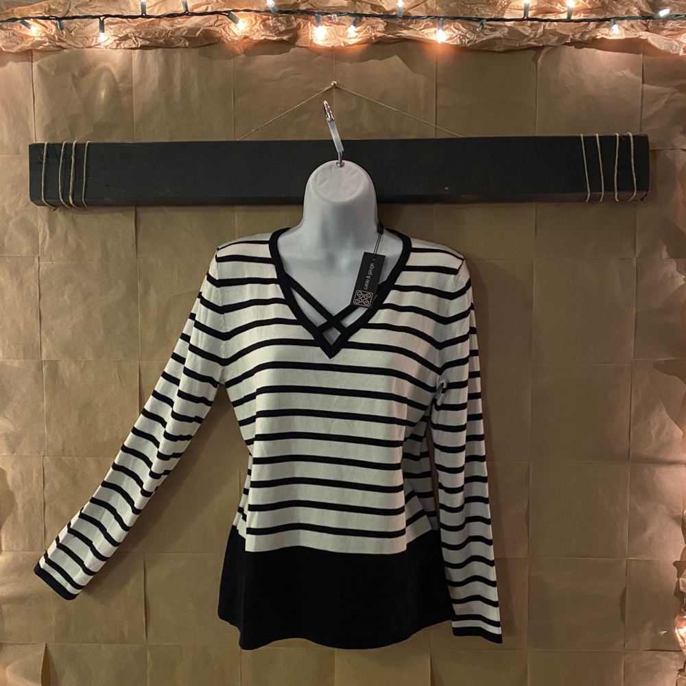 Cable and Gauge Striped Long Sleeve shirt